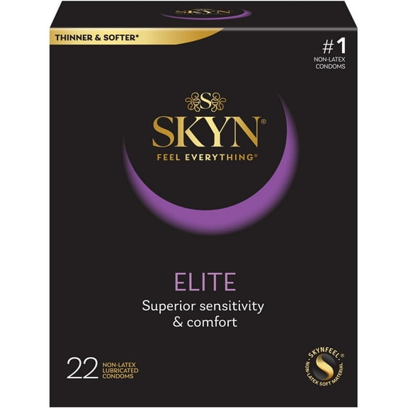 SKYN Elite Lubricated Non-Latex Condoms, 22 Count