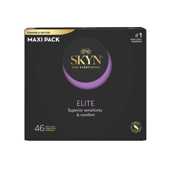 SKYN Elite Lubricated Non-Latex Condoms, 46 Count