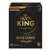 SKYN King Elite Large Extra Glide Non-Latex Condoms, 30 Count   Extra glide for extra comfort