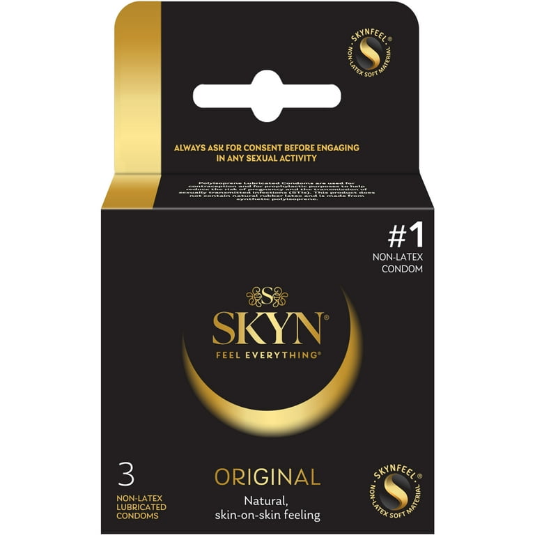 SKYN Non-Latex Lubricated Condoms, Original, 3 Count HSA/FSA Eligible -  Walmart.com