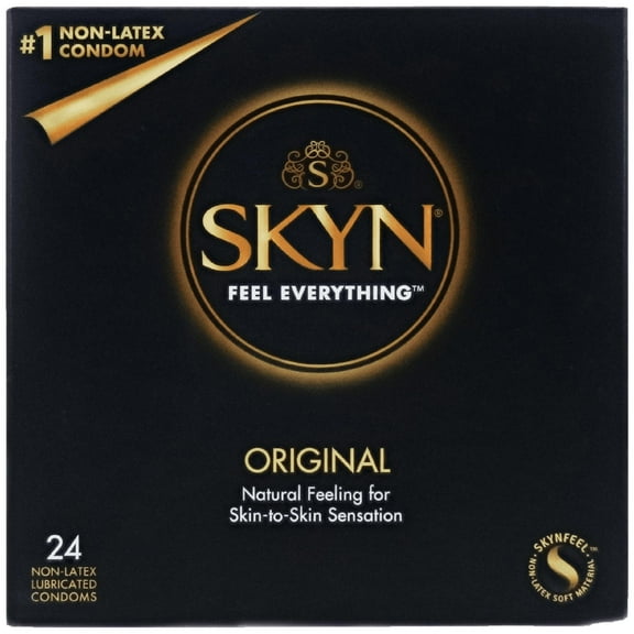 SKYN Original Lubricated Non-Latex Lubricated Condoms, 24 Count, (Pack of 2)