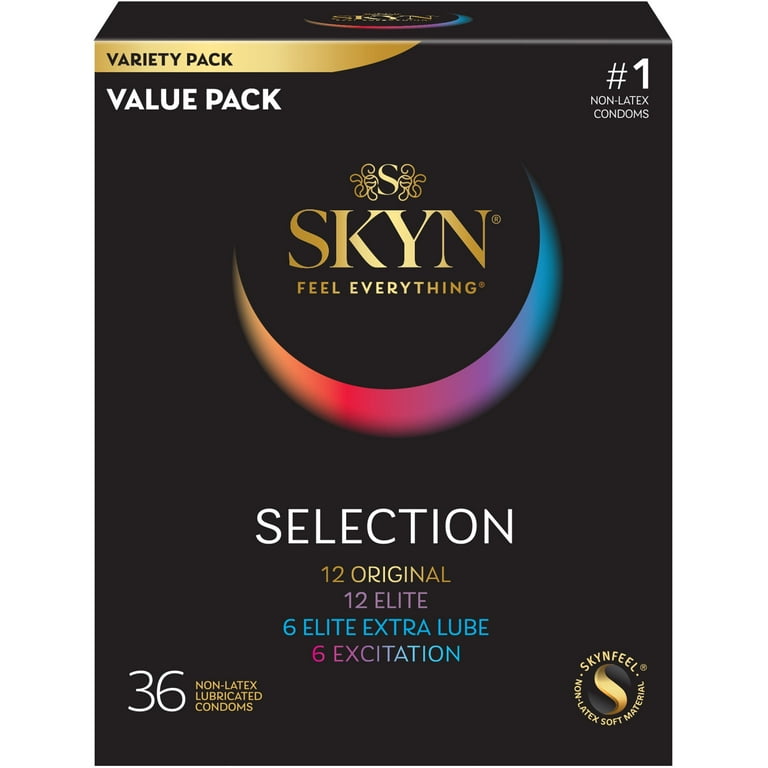 SKYN Selection Assorted Non-Latex Condoms - 36 Count, 1 Pack - Contains  Elite, Original, Excitation, & Extra Lube, Triple Tested for Best  Protection - Walmart.com