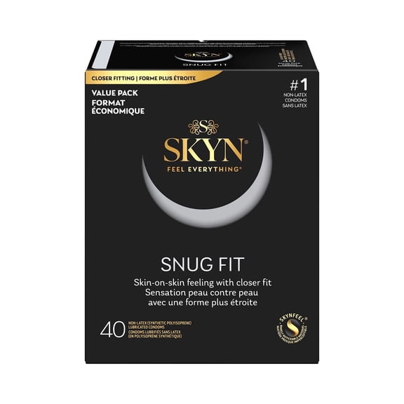 SKYN Snug Fit Lubricated Latex-Free Closer Fit Condoms, 40 Count