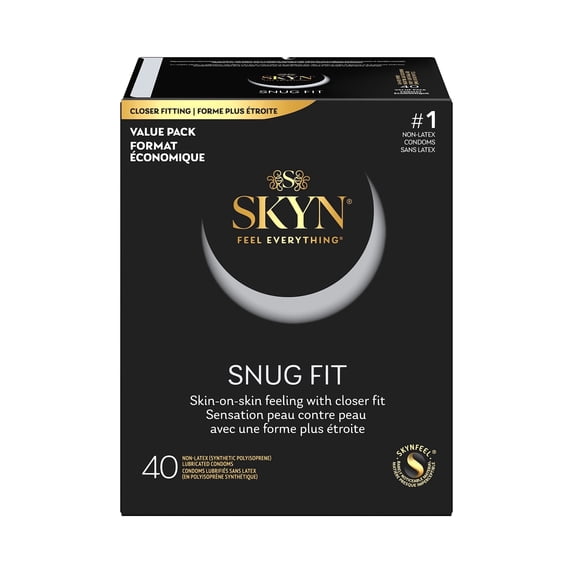 SKYN Snug Fit Lubricated Latex-Free Closer Fit Condoms, 40 Count