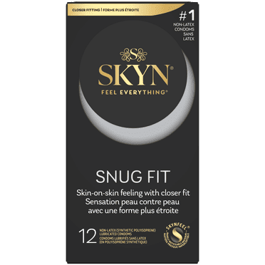 SKYN Snug Fit Lubricated Non-Latex Condoms - 12 Count, 1 Pack, Closer Fit, Triple Tested for Best Protection