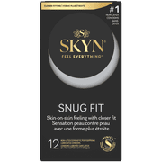 SKYN Snug Fit Lubricated Non-Latex Closer Fit Condoms, 12 Count, 1 Pack