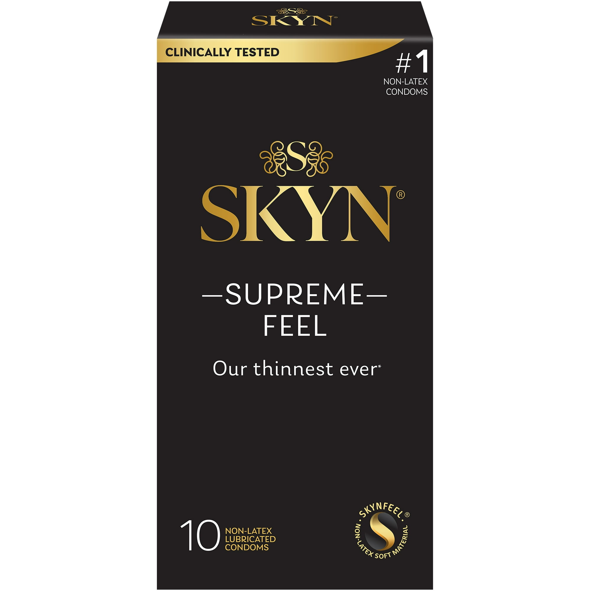 SKYN Supreme Feel Non-Latex Lubricated Condoms, 10 Count