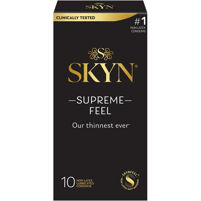 SKYN Supreme Feel Non-Latex Lubricated Condoms, 10 Count