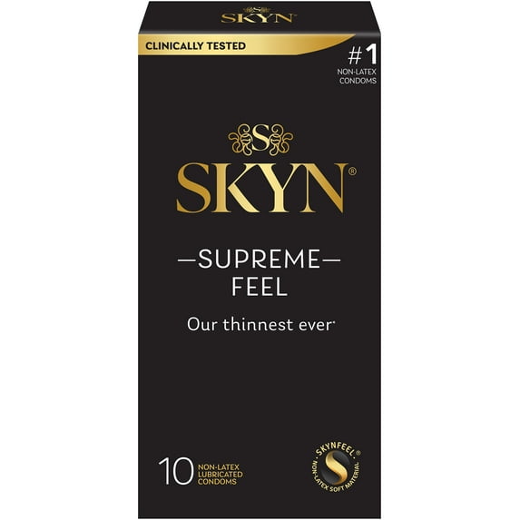 SKYN Supreme Feel Non-Latex Lubricated Condoms, 10 Count
