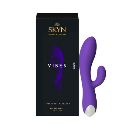 SKYN Vibes Personal Massage Wand Vibrator, 20 Speeds, Purple, 1 Count
