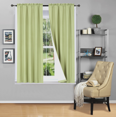 thumbnail image 1 of SKYNE 2 PANELS SOLID BLACKOUT THERMAL ROD POCKET FOAM LINED WINDOW CURTAIN DRAPE R64,Solid,MICROFIBER,63",SAGE GREEN, 1 of 5