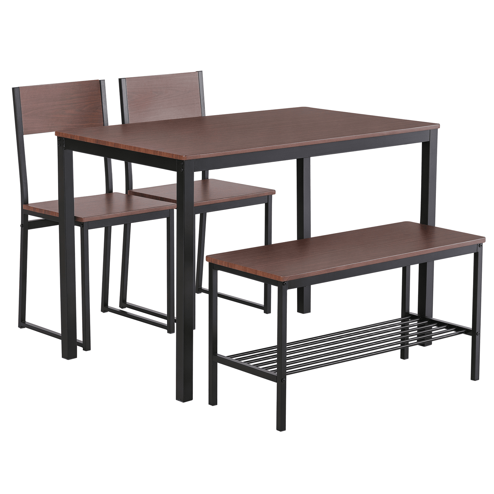 SKYNE 4-Piece Kitchen Table and 2 Chairs for 4 with Bench, Dining Table ...