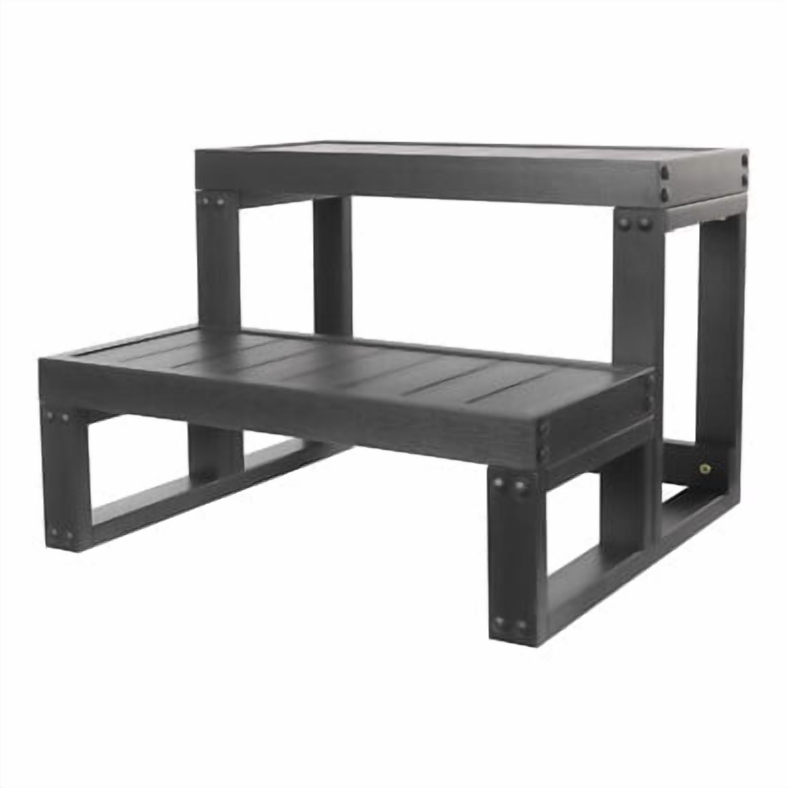 Multi Side Step SKYNE Hot Tub Steps, Outdoor 2-Step Stool with HDPS Treads and Aluminum ...