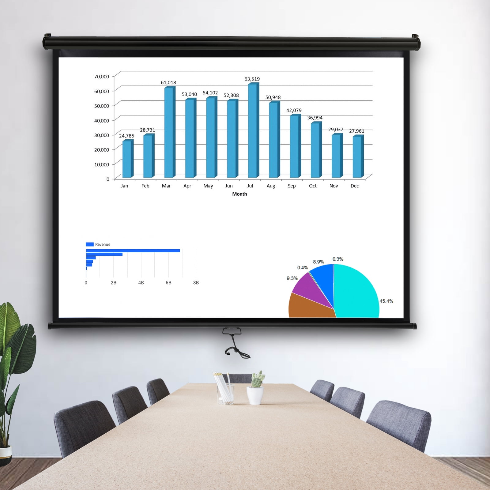 Pull Screen Monitor SKYNE Manual Pull Down Projector Screen - Universal Roll-Down ...