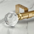thumbnail image 1 of SKYPLUS LIVING 1-1/8 in Single Window Curtain Rod with Crystal Finial Set,Adjustable72-144'' in,Gold, 1 of 7