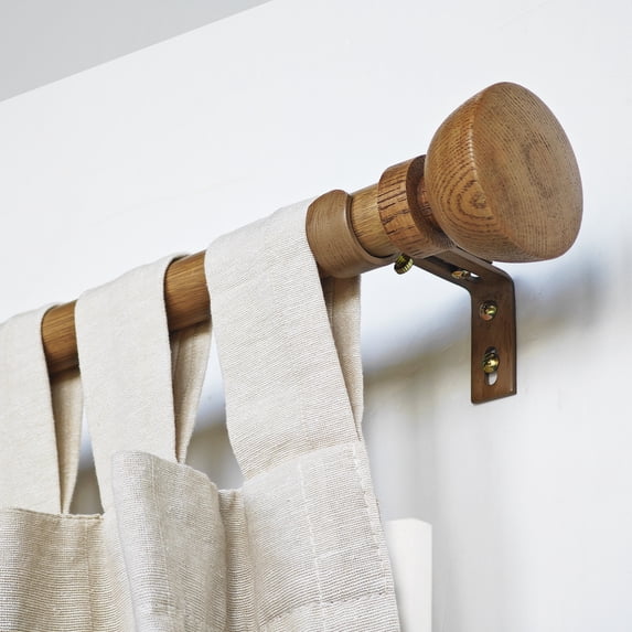 SKYPLUS LIVING 1 inch Single Window Curtain Rod Set ,36-72 in,Chestnut