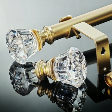 SKYPLUS LIVING 1 inch Single Window Curtain Rod Set ,36-72 in,Gold