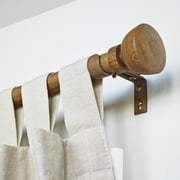 SKYPLUS LIVING 1 inch Single Window Curtain Rod Set ,72-144 in,Chestnut