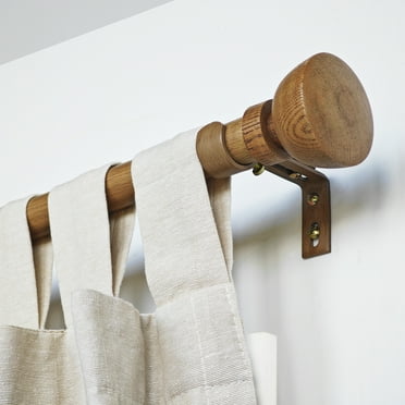 SKYPLUS LIVING 1 inch Single Window Curtain Rod Set ,72-144 in,Chestnut