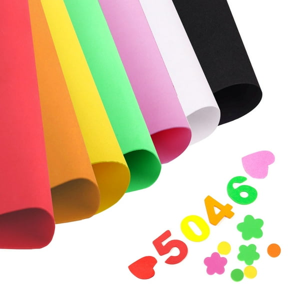 SKYPRO 7 Colors Craft Foam Sheet, 19.69"x35.43" Colorful EVA Foam Sheet for DIY Craft Roll in Classroom, Bulletin Board and Cosplay Costume (1 mm Thick)