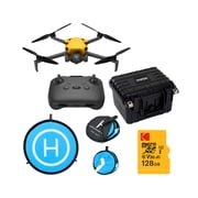SKYROVER X1 48MP 4K Camera Drone Yellow Bundle with Hard Case, Memory Card and Landing Pad 4 Items