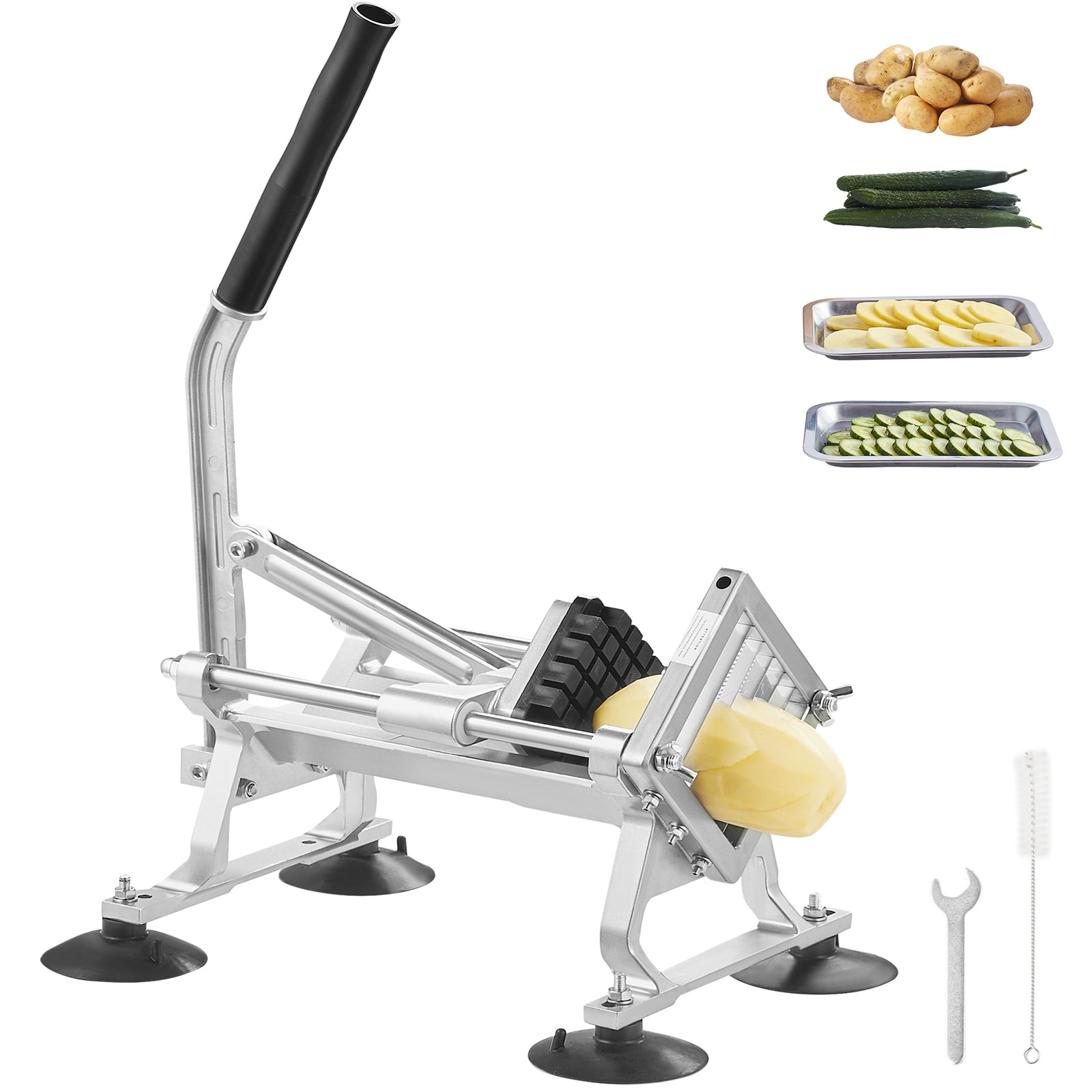 KFFKFF 1/2 Inch Commercial Vegetable Slicer Manual Fruit and Vegetable Cutter Vegetable Fruit Chopper Heavy Duty Professional Food Dicer French Fry Cutter Onion Slicer