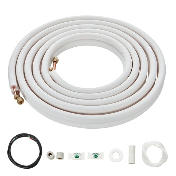 KFFKFF 1/4" x1/2" x25 ft Mini Split Cord Kit Copper AC Conduit with Connecting Cable