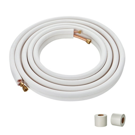 KFFKFF 1/4"x3/8"x25 ft. Mini Split Cord Kit with Insulated Copper Duct AC Ductless