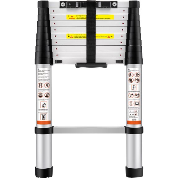BENTISM 10.5FT Telescoping Ladder 375lbs Load Capacity Aluminum Telescopic Extension Ladder, Multi-purpose Collapsible Ladder for RV,Home or Outdoor Work