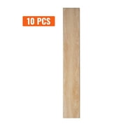 SKYSHALO 10 Pieces Interlocking Vinyl Floor Tiles Natural Wood Grain 5.5mm Thick