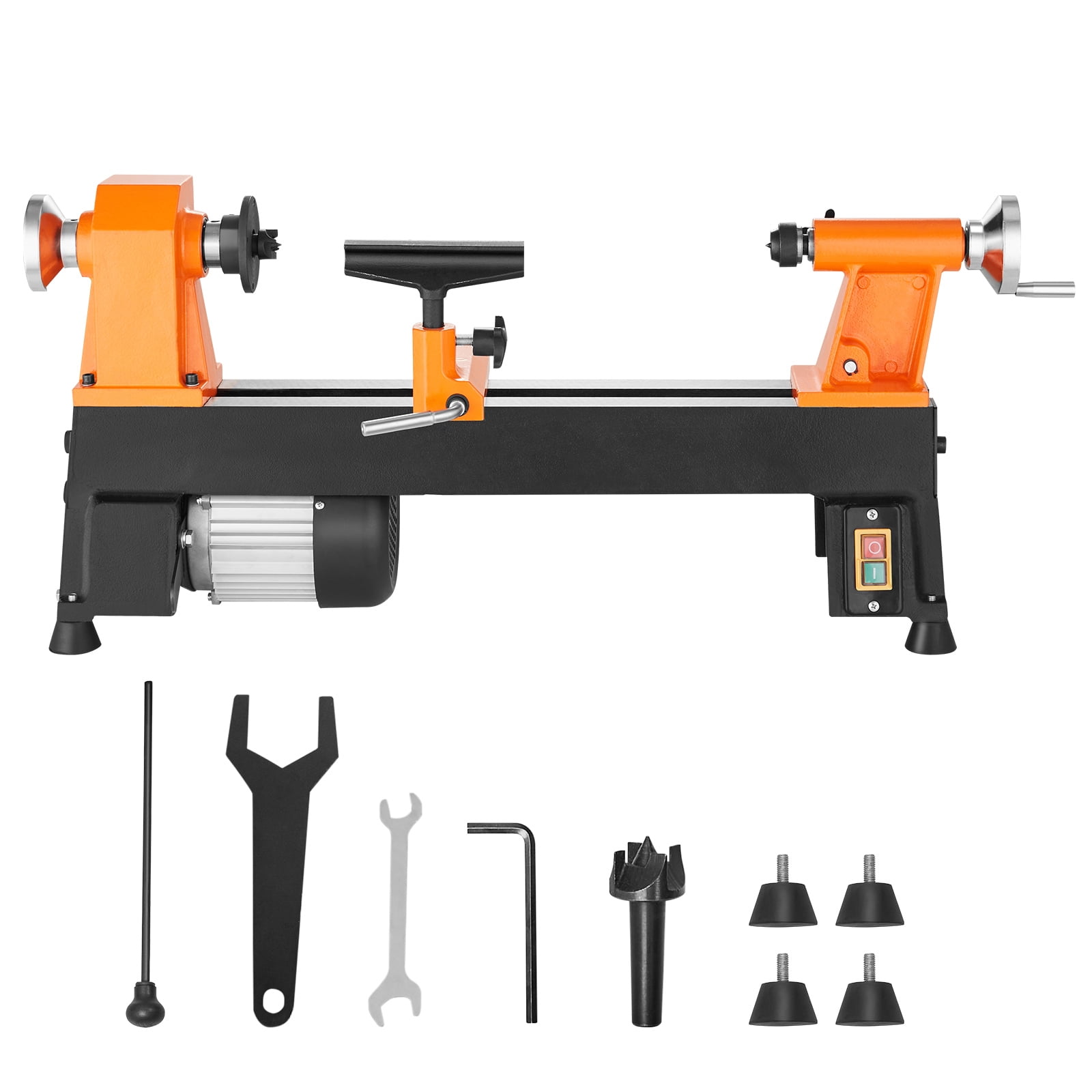 SKYSHALO 10 in x 18 in 0.5 HP 370W Benchtop Wood Lathe Power Wood Turning Lathe