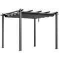 SKYSHALO 10'x10' Aluminum Pergola, Outdoor with Retractable Sun Shade