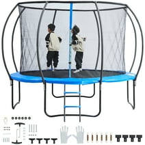 SKYSHALO 10FT Outdoor Recreational Trampoline Hoop for Kids with safety Enclosure Net