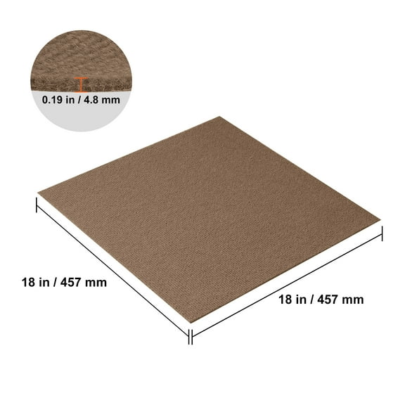 KFFKFF 10pcs Peel and Stick Carpet Tile Self Adhesive Floor 18 x 18 Dark Brown