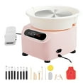 thumbnail image 1 of KFFKFF 11 Inch Pottery Wheel Ceramic Wheel 350W Foot Pedal Touch Screen Apron Pink, 1 of 9
