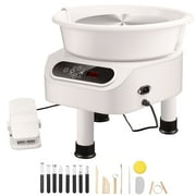 KFFKFF 11 Inch Pottery Wheel Ceramic Wheel 450W 3 Foot Pedal Touch Screen White