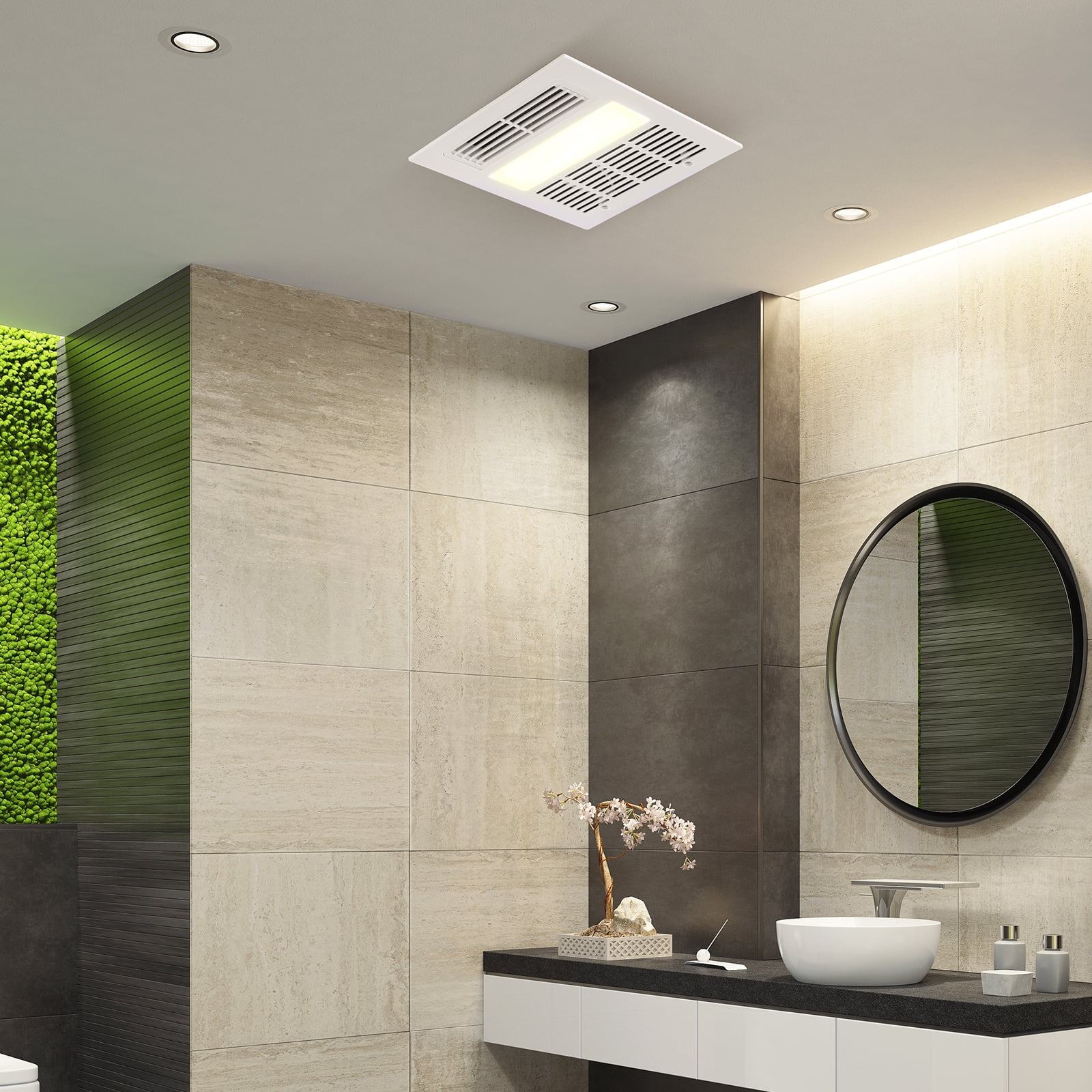 SKYSHALO 110 CFM 1500 Watt Galvanized Steel Bathroom Exhaust Fan ...