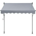 thumbnail image 1 of KFFKFF 118" x 47" Gray Manually Retractable Patio Awning, UV Resistant, 1 of 10