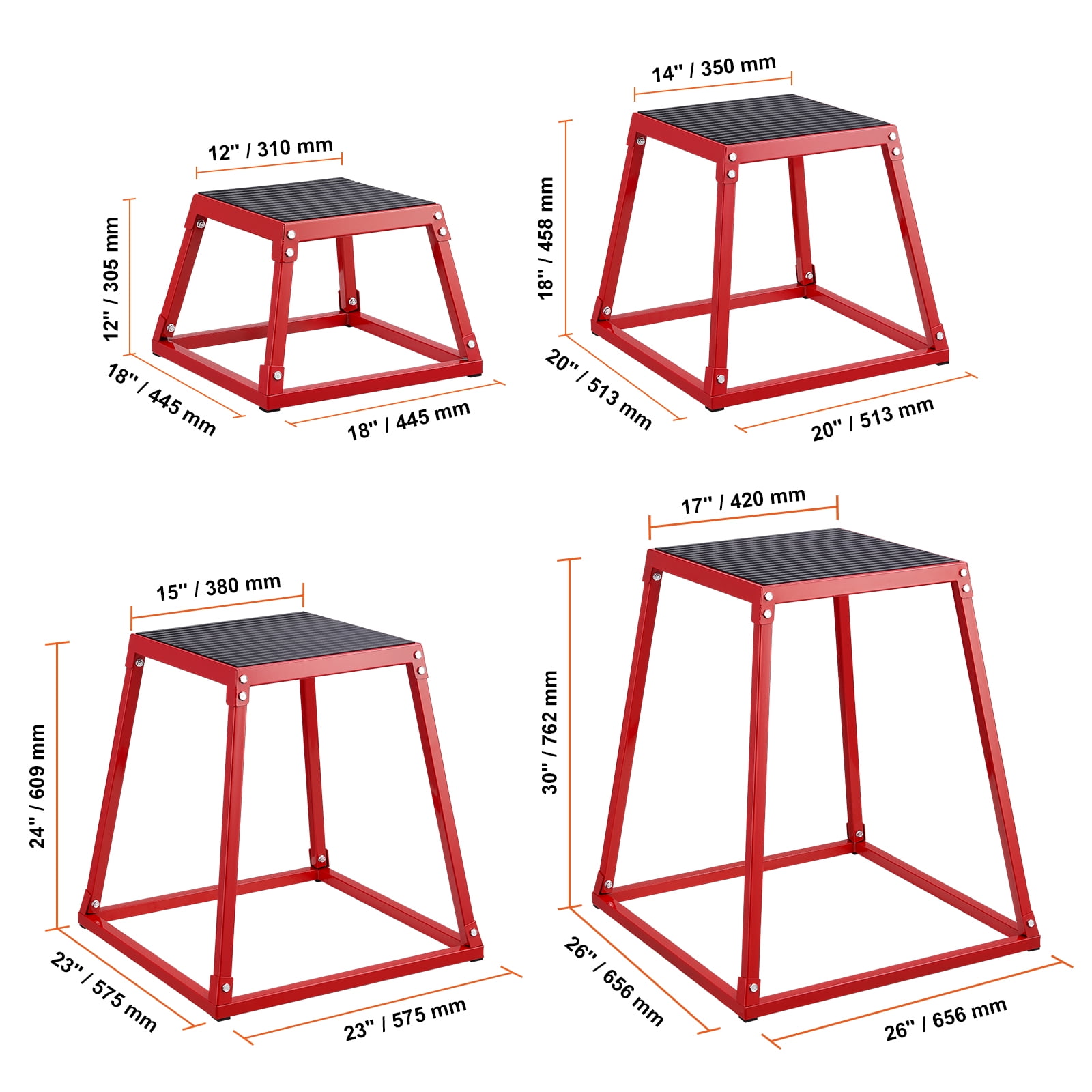 SKYSHALO 12 18 24 30 Inch Plyometric Jump Box Step Cross Fitness Exercise Plyo Box Walmart