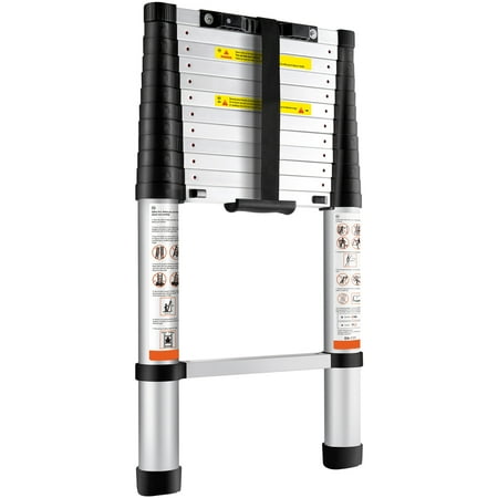VEVOR 12.5FT Telescoping Ladder 375lbs Load Capacity Aluminum Telescopic Extension Ladder, Multi-purpose Collapsible Ladder for RV,Home or Outdoor Work