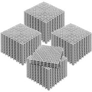 SKYSHALO 12" x 12" Gray PVC Interlocking Floor Mats, Waterproof 55 Piece