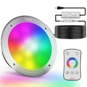 SKYSHALO 120V LED Pool Light 10 in 40W RGBW Color Changing Inground Pool Light UL