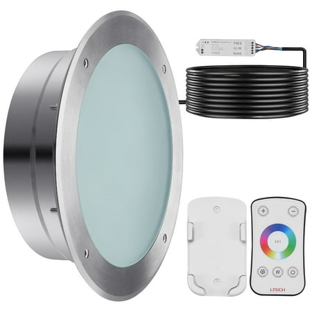 KFFKFF 12V LED Pool Light, 10 Inch 40W, RGBW Color Changing for Inground Pools & Spas, Comes with 100 FT Cord & Remote, Fits 10 in Wet Niches, IP68, UL Certified