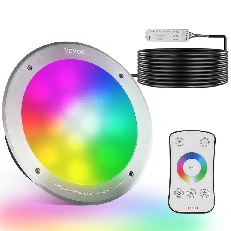 SKYSHALO 12V LED Pool Light 10 in 40W RGBW Color Changing