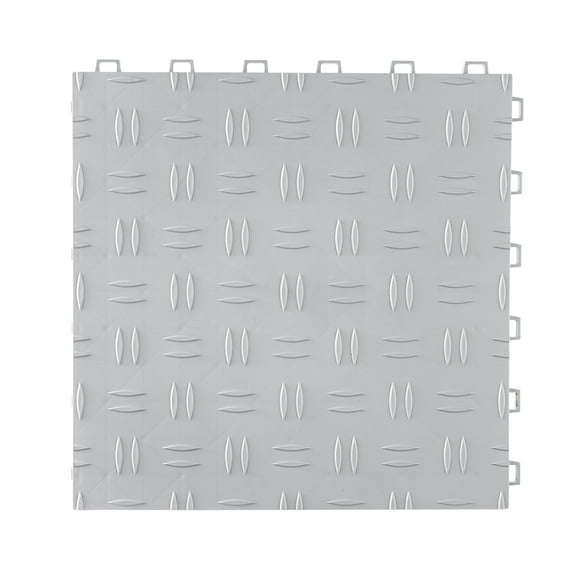 KFFKFF 12x12" 25-Pack Garage Flooring Tile Interlocking Garage Tile Silver