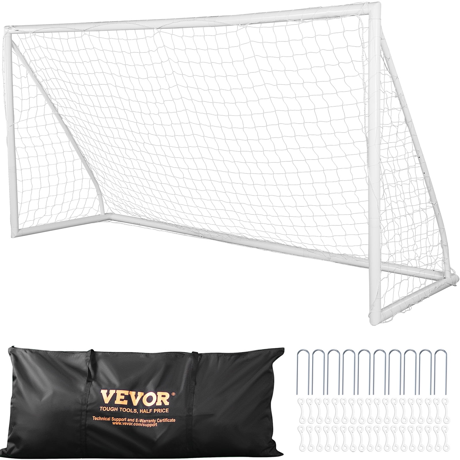 Gymax 12 x 6FT All-Weather Soccer Goal w/Strong UPVC Frame Kids Adults  Soccer Practice 