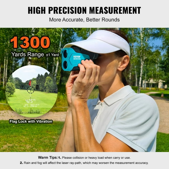 KFFKFF 1300 Yards Laser Golf Rangefinder Distance Measuring Slope Switch Magnet 6X Magnification Distance Measuring