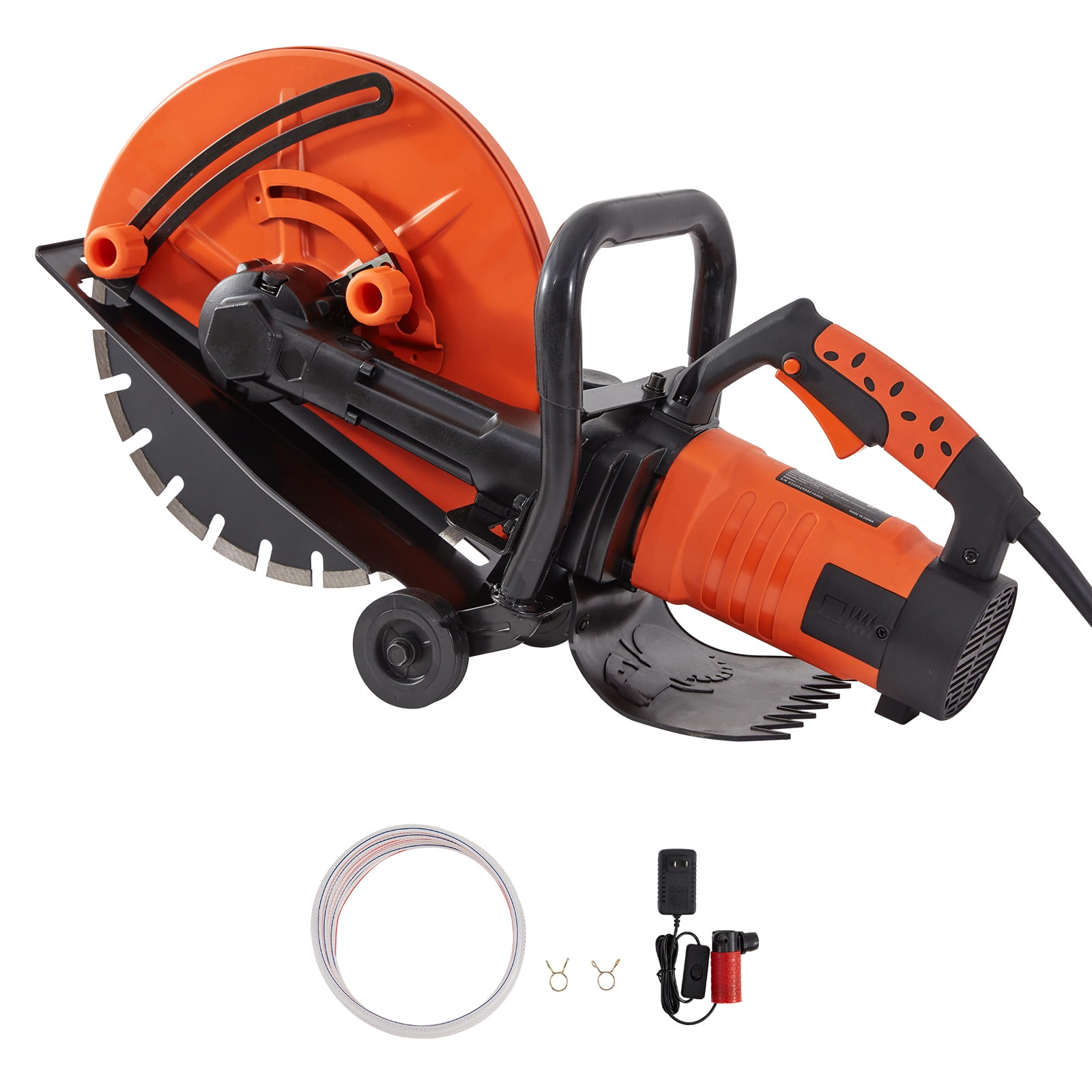 SKYSHALO 14'' Electric Concrete Saw Wet/Dry Saw Cutter with Water Pump and Blade