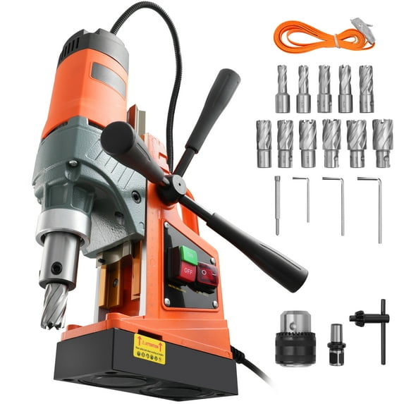 KFFKFF 1450W Portable Magnetic Drill 12500N Magnetic Drilling Press 850RPM