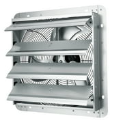 SKYSHALO 16" Aluminum 2000 CFM Shutter Exhaust Fan with 1450 RPM Speed for Shops, Silver